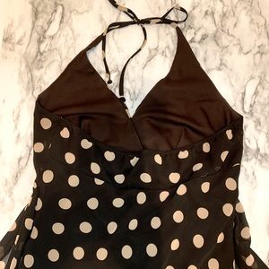 B Moss Chocolate Brown Polka Dot Dress